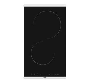 MIKA Built-In Vitro Ceramic Hob, 30cm, 2 Plates, Black Glass