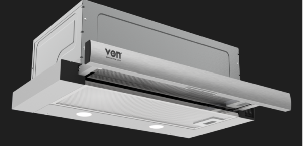 VonTelescopic Concealed Hood, 60cm - Stainless Steel - Image 2