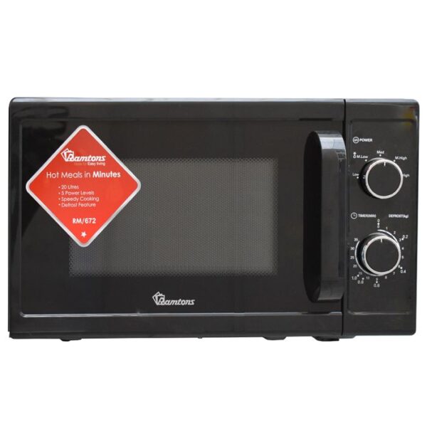 20 LITERS MANUAL MICROWAVE BLACK - Image 2